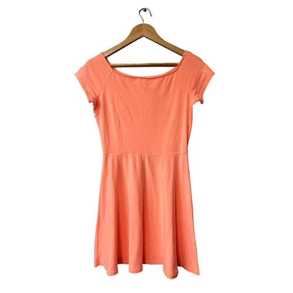 Vintage Victoria's Secret Cotton Mini Dress Small Skater Beach Lightweight Coral